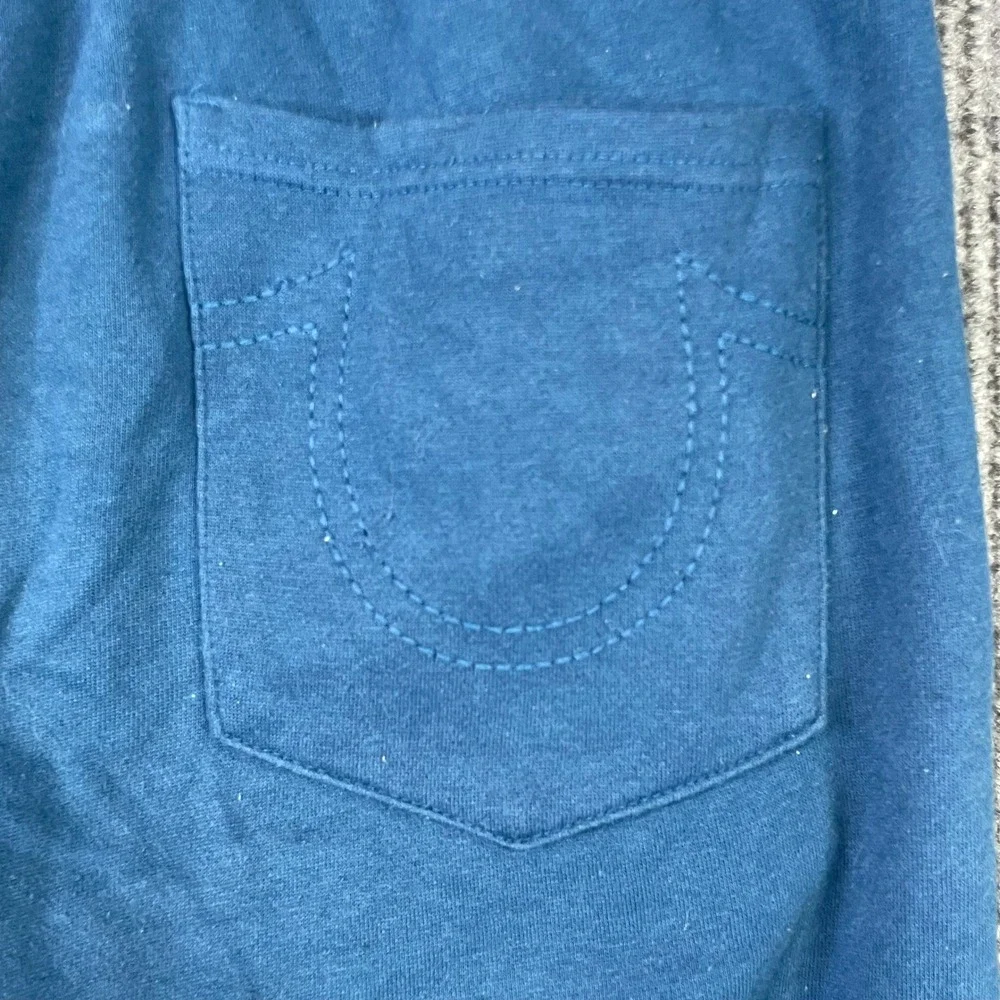 True Religion Sweatpants Mens XL Blue Horseshoe Logo Fleece Joggers Streetwear